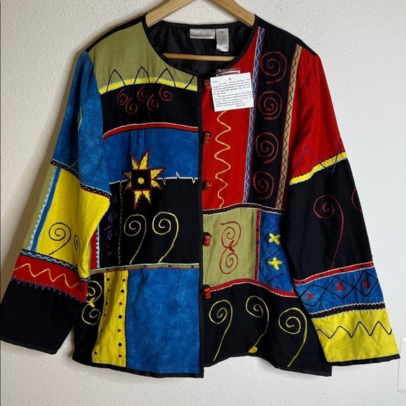 drapers & damons Jackets & Blazers - Draper’s & Damon’s Patchwork Jacket with shoulder pads Plus XL NWT